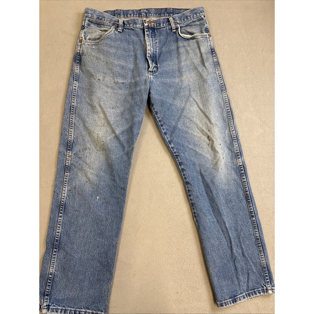 Wrangler Jeans Mens 36X30 Blue Denim Original Western Cowboy Cut Rodeo 13MWZGK